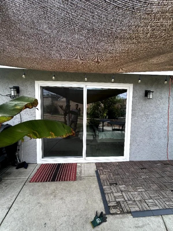 White sliding patio door, RJ Construction
